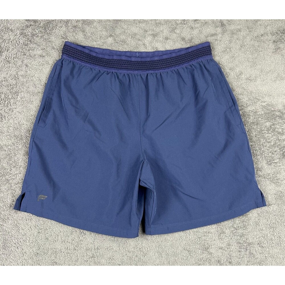 Fabletics Franchise Shorts Men M Dark Blue 6" 2 in 1 Liner Zip Pockets